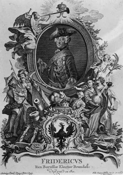 Ritratto di Federico II (1712-86), inciso da Johann Esaias Nilson (1721-88) da Antoine Pesne